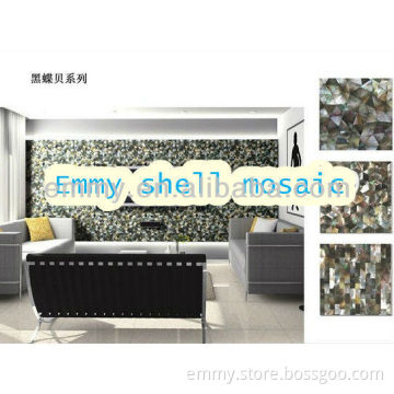 Rhombus black shell mosaic tile gray mother of pearl mosaic wall tile